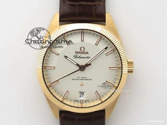 0110 Affordable De Ville Prestige Real PR SS ZF 1:1  Best Edition White Dial YG Markers Brown Leather Strap MIYOTA 7899